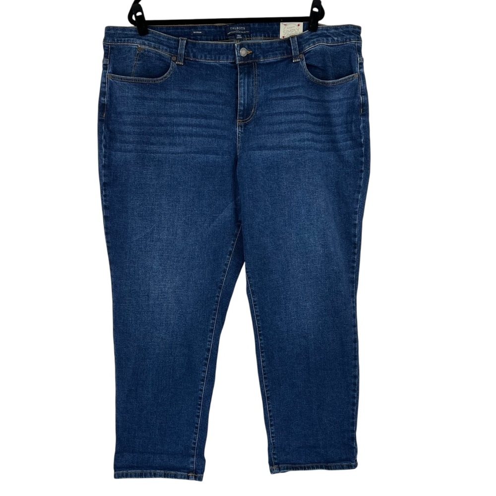 NWT Talbots Boyfriend Jeans Sz 24W Simply Flattering Collection Blue